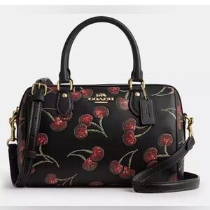 NWT Coach!! Rowan Satchel Bag
With Cherry Print 🍒🖤 CCZ15